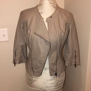 Taupe Bar III Faux Leather Jacket